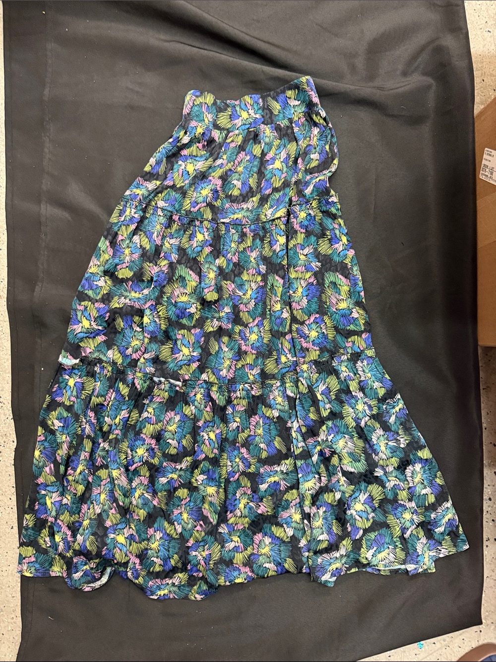 Fresha London Floral Tired Maxi Skirt Smocked Waist Boho Vicose